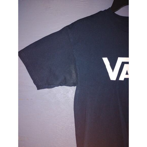 Vans Unisex Crew Neck Blue Lightly Used White Graphic Tee Shirt 100 Cotton - Picture 6 of 13